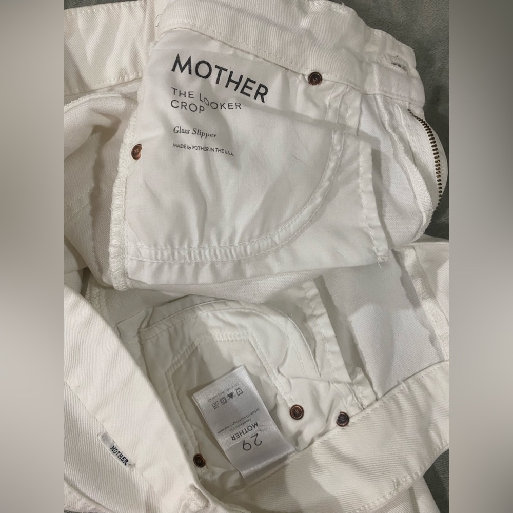 COPY - White mother jeans size 29. Cropped